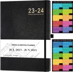 Planner 2023-2024 - 2023-2024 Academic Weekly Monthly Planner, July 2023 - June 2024, 8.5" x 11", Leather Cover with Thick Paper, Back Pocket with Notes Pages - Rose Gold